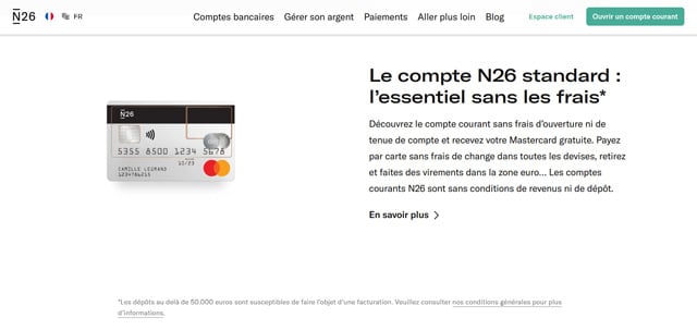 Le compte n26 Standard | Crédit : n26.com