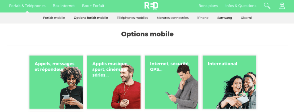 Avis Red by Sfr : options mobiles