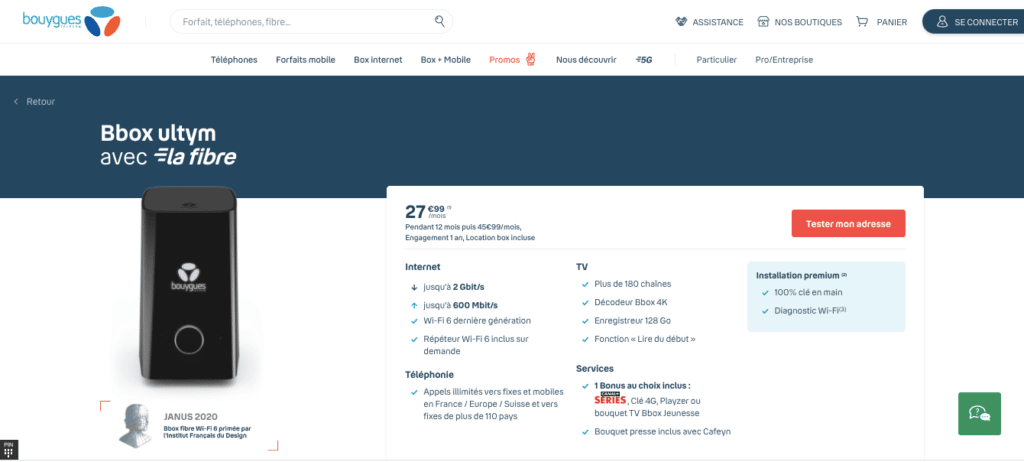 Avis Bbox Ultym : l’offre Fibre