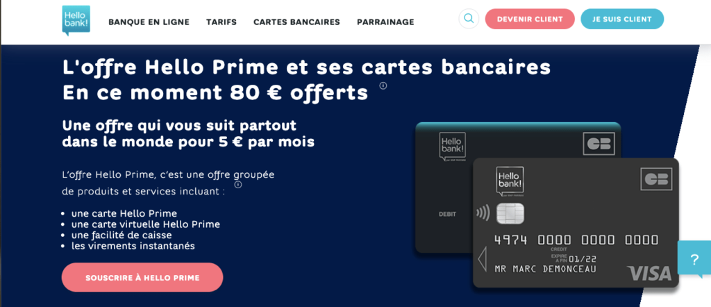 Avis Hello Bank : Hello Prime