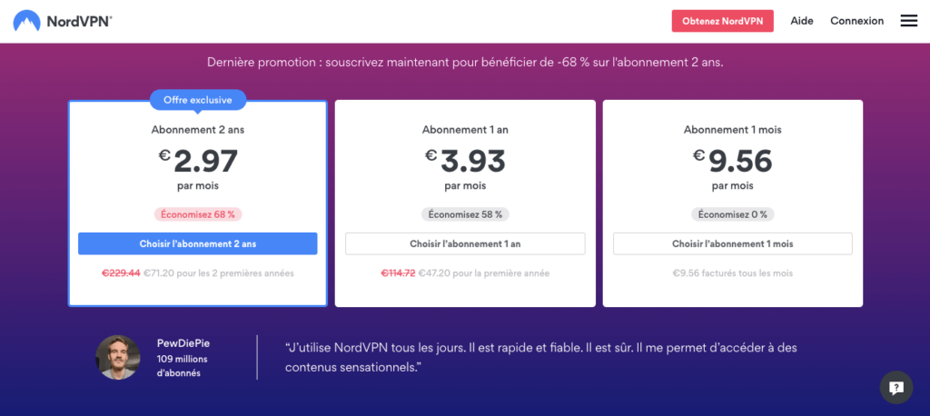 Avis NordVPN : tarifs