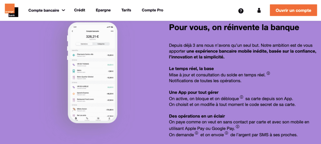 Avis Orange Bank : l'appli mobile