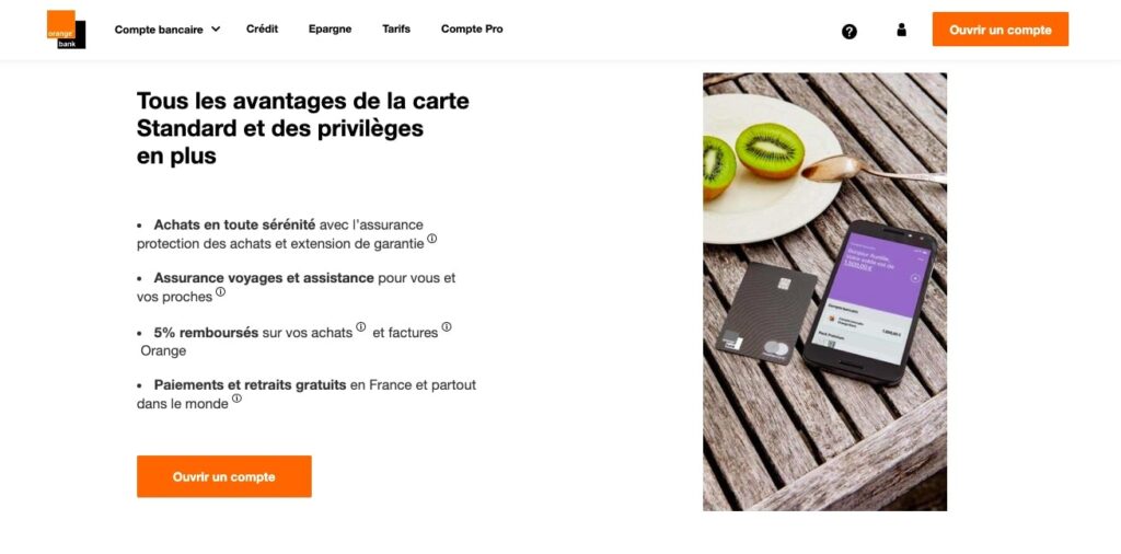 Avis Orange Bank : carte premium