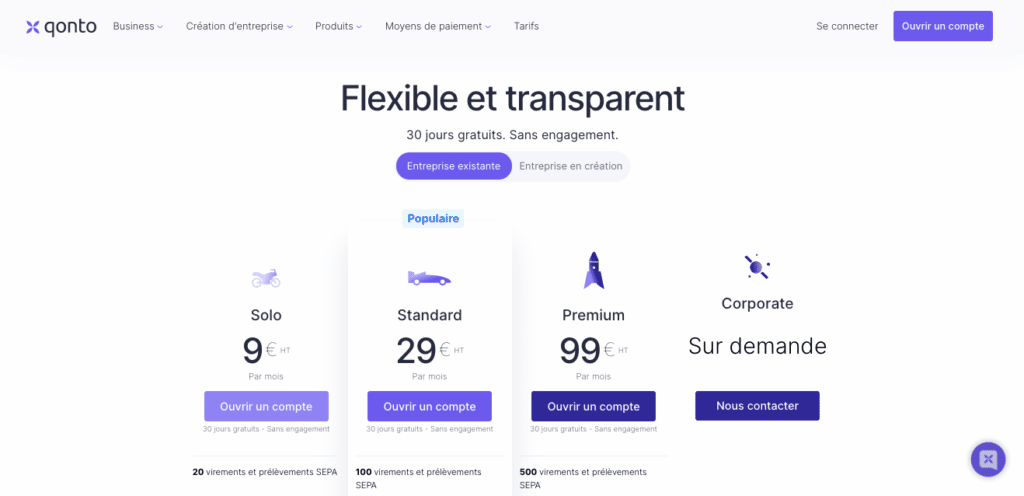 Avis Qonto : la tarification