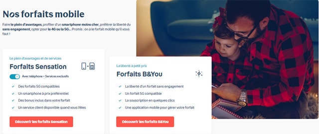 Forfait mobile Sensation et B&You