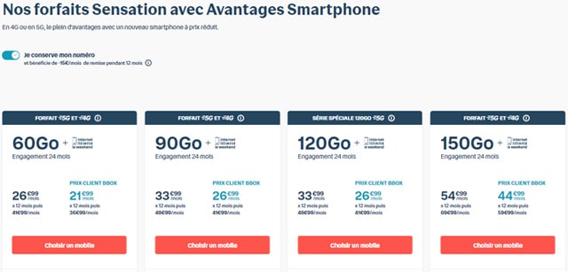 Forfait sensation avec avantage