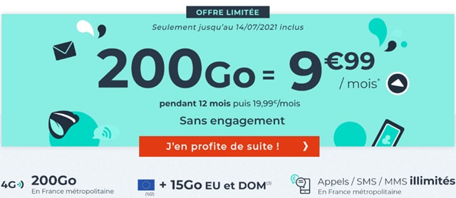 Forfait mobile 200 Go Cdiscount