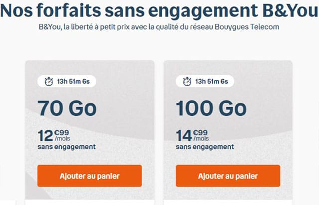 Forfait b&you sans engagement