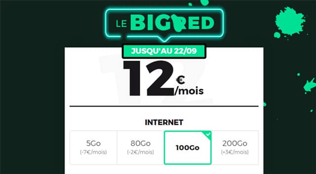 Forfait mobile redbysfr 100Go