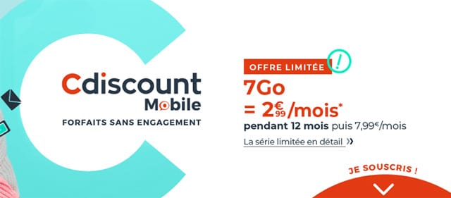 Forfait mobile Cdiscount 7Go