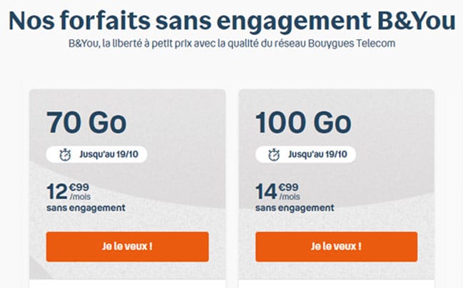 abonnement mobile Bouygues 100 Go