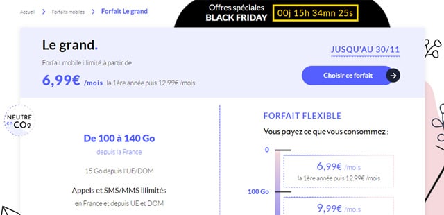 Abonnement mobile Prixtel Black Friday