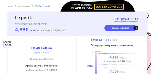 Black Friday forfait mobile pas cher