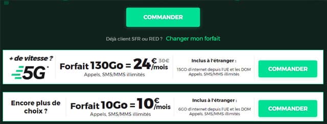 Forfait mobile Red 5g en promotion