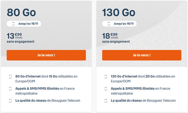 Forfait mobile en promotion Bouygues