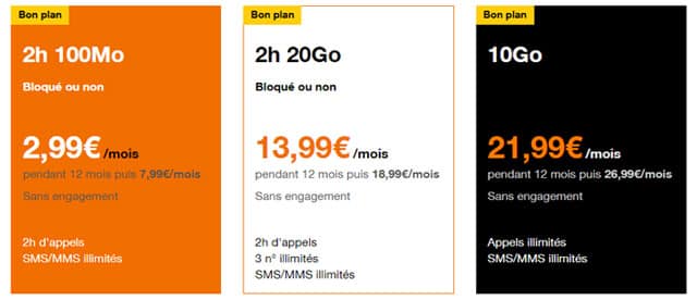 Forfait mobile pas cher Orange