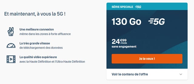 Forfait mobile peu cher 5G
