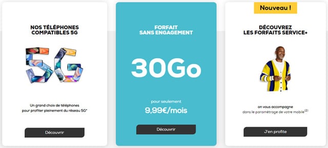 Forfait mobile sans engagement 30 Go