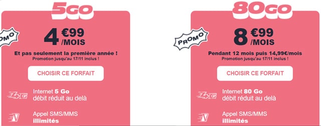 Forfait mobile sans engagement promo