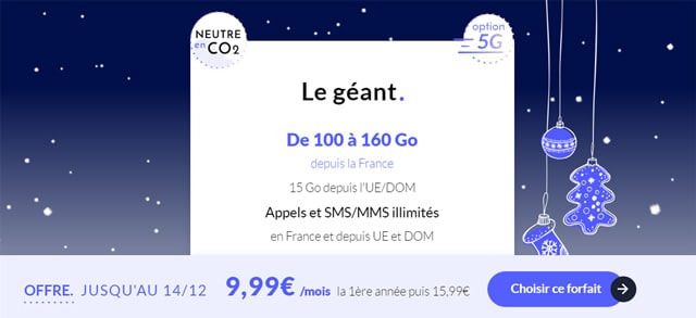 Abonnement mobile 160 Go