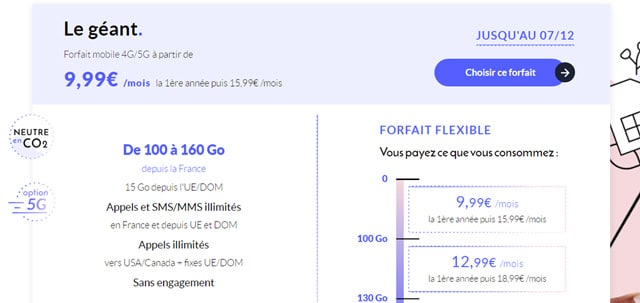 Abonnement mobile 5G promo