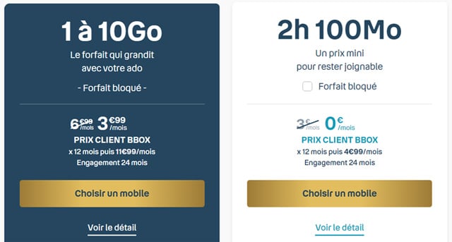 Forfait mobile ado Bouygues