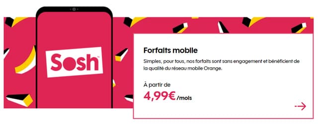 Forfait mobile pas cher Sosh