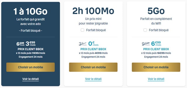 Offre forfait mobile bloqué Bouygues