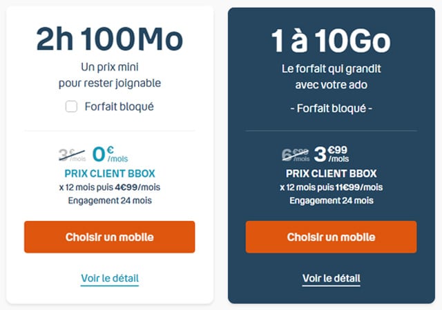 Forfait mobile ado Bouygues